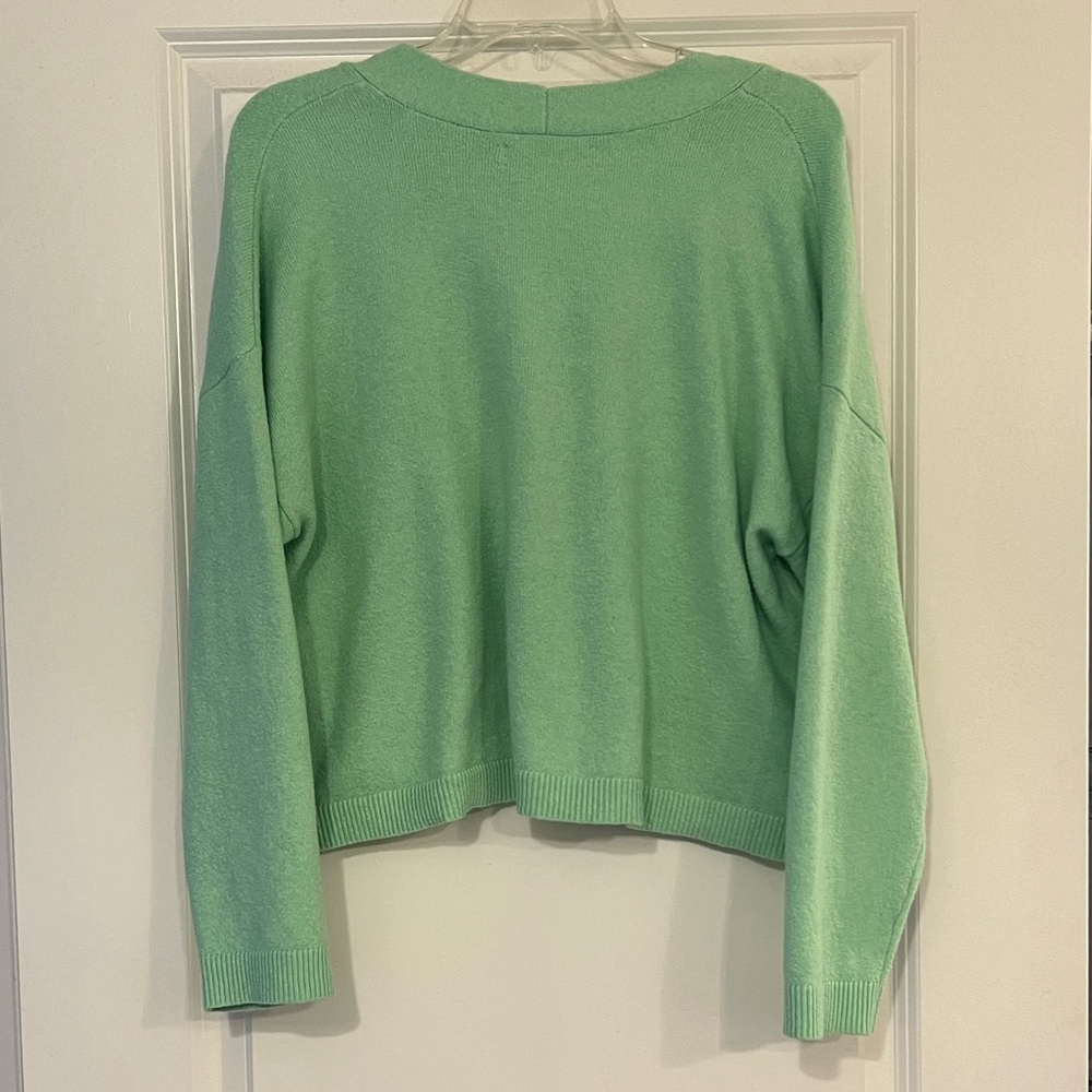 LOFT Light Green Women's Cardigan - Picture 4 of 4